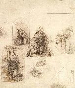 Studies for a Nativity, Leonardo  Da Vinci